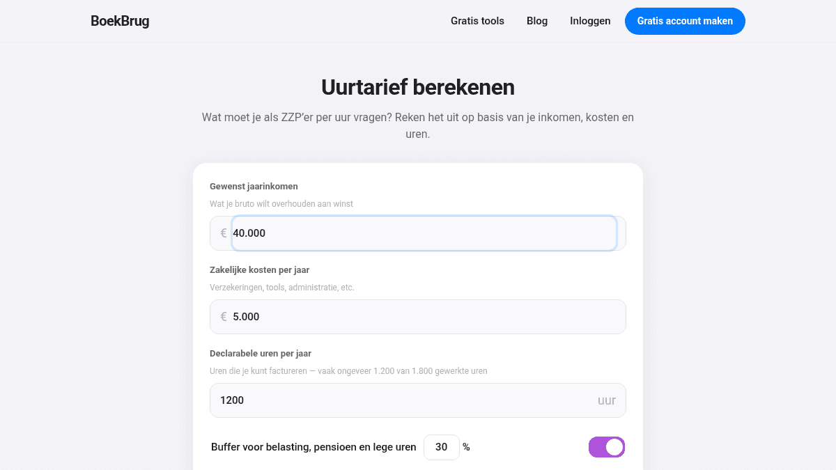 Wat is een goed uurtarief als ZZP'er? Zo reken je het uit